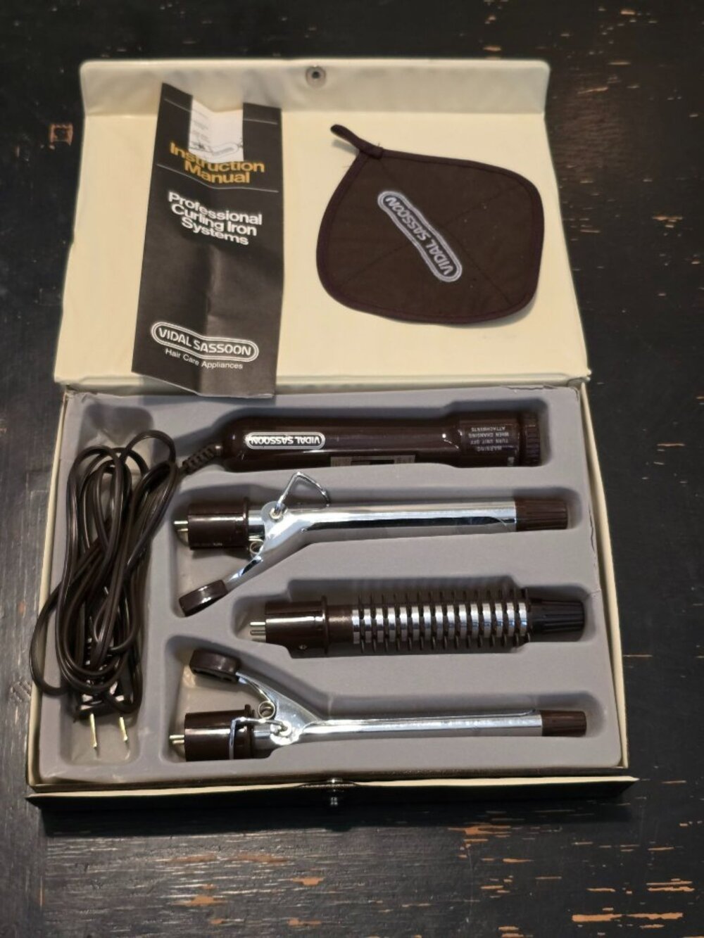 Vintage Vidal Sassoon Professional Curling Iron System Set w/ Case & Manual